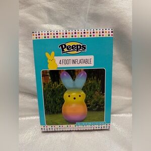 Peeps 4 Foot Inflatable Multicolor Rainbow Easter Bunny Rabbit Decoration